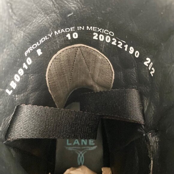 Lane Boots Womens Gray Leather Canvas Mid-Calf Western Moto Style Zip Size 10 - Picture 9 of 11